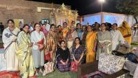 The lady sadhakas with Rani Usha Devi